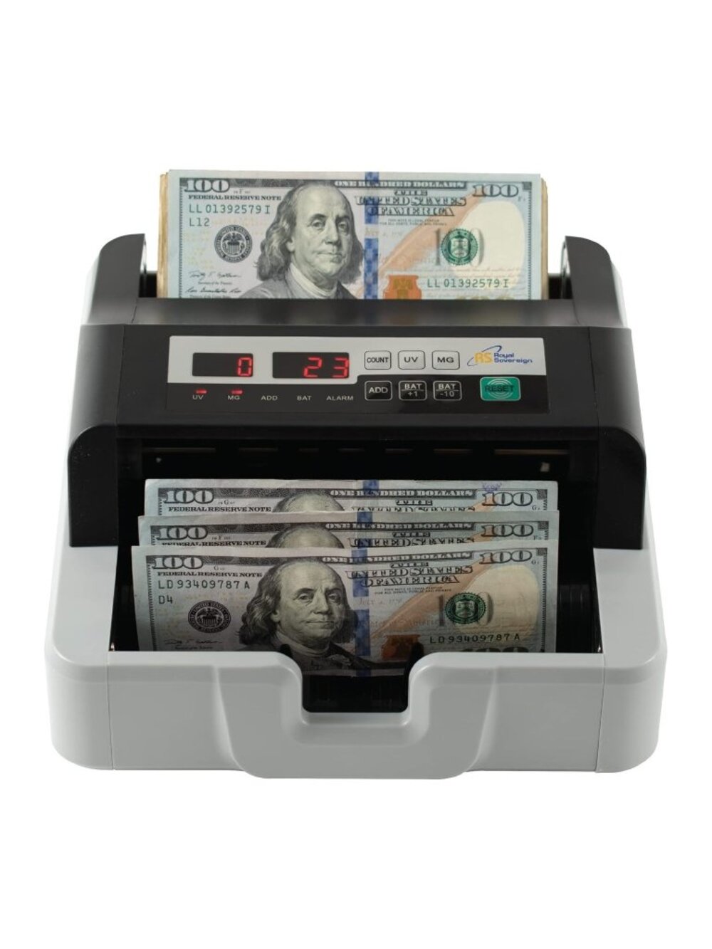 Royal Sovereign USD High Speed Bill Counter with UV/MG Counterfeit Detection, Hi